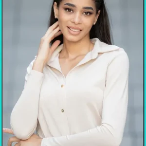 Camisa Lurex Beige Reina