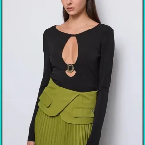 Camiseta Negra con Hebilla con Logo DENNY ROSE Ref. 521DD64012