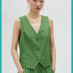 Chaleco Jacquard Verde LOLA CASADEMUNT Ref. MS2502007