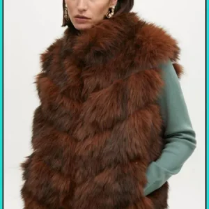 Chaleco Pelo Print Interior Marrón LOLA CASADEMUNT Ref. LF2501007