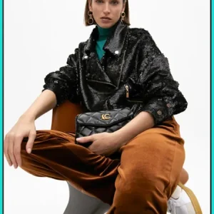 Chaqueta Biker Lentejuelas LOLA CASADEMUNT Ref. LF2502010