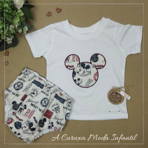 Set cubrepañal y camiseta “Mickey Parches”
