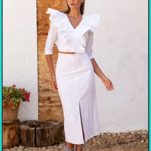 Conjunto Invitada Vichy Blanco Amalia MERYFOR