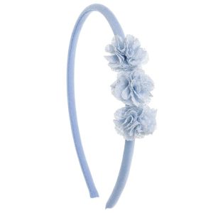 .DIADEMA BEBE TEJIDO MATE CON 3 FLORES MINI