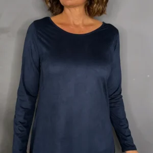 Camiseta de antelina asimétrica AZUL