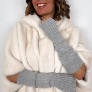 Mitones punto largo combinado combinado GRIS