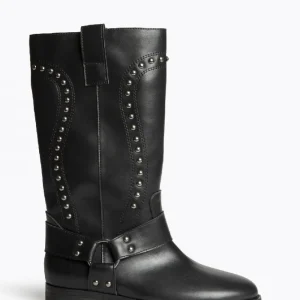 Bota biker con tachas NEGRO