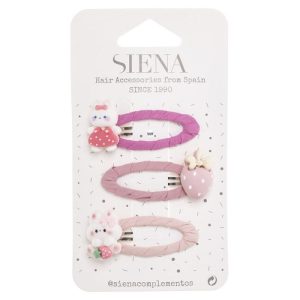 .CLIP PELO NIÑA CON FIGURAS TONOS ROSAS
