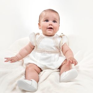 -PELELE BEBÉ EN TUL PLUMETI CRUDO-TOSTADO