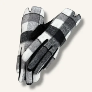 Guantes estampados de cuadros NEGRO