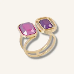 Anillo doble brillo ROSA