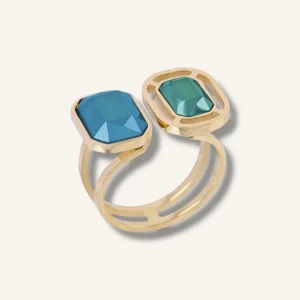 Anillo doble brillo AZUL