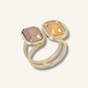 Anillo doble brillo DORADO