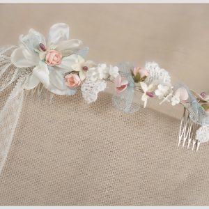 ZOYSAN TOCADO CEREMONIA COMUNIÓN ROSA 12769