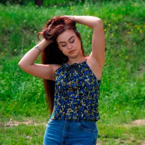 Top escote estampado Akobi