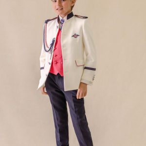 .TRAJE COMUNIÓN 2025 ALMIRANTE CUELLO MAO CRUDO/MARINO 2081