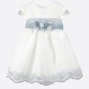 ..VESTIDO BEBE EN TUL BORDADO AZUL 582101