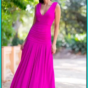 Vestido Largo Drapeado REINA Ref. 3012BGM