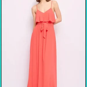 Vestido Largo Rojo de Georgette DENNY ROSE