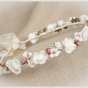 ZOYSAN CORONA DE COMUNION FLORES CRUDO-ROSA 20159